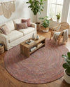 Sustainable Strands Indoor-Outdoor Oasis Collection Area Rug -  Sandbar (Multi) Round Multi  lifestyle 34