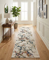 Jewel Oasis Collection Area Rug -  Opaline Runner White Navy  lifestyle 50