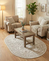 Savannah Elegance Collection Area Rug - Augusta (Ivory) Oval Ivory  lifestyle 44