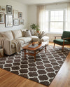 Lattice Gardens Collection Area Rug -  Bloomfield (Chocolate Brown) Rectangle Chocolate Brown  lifestyle 4