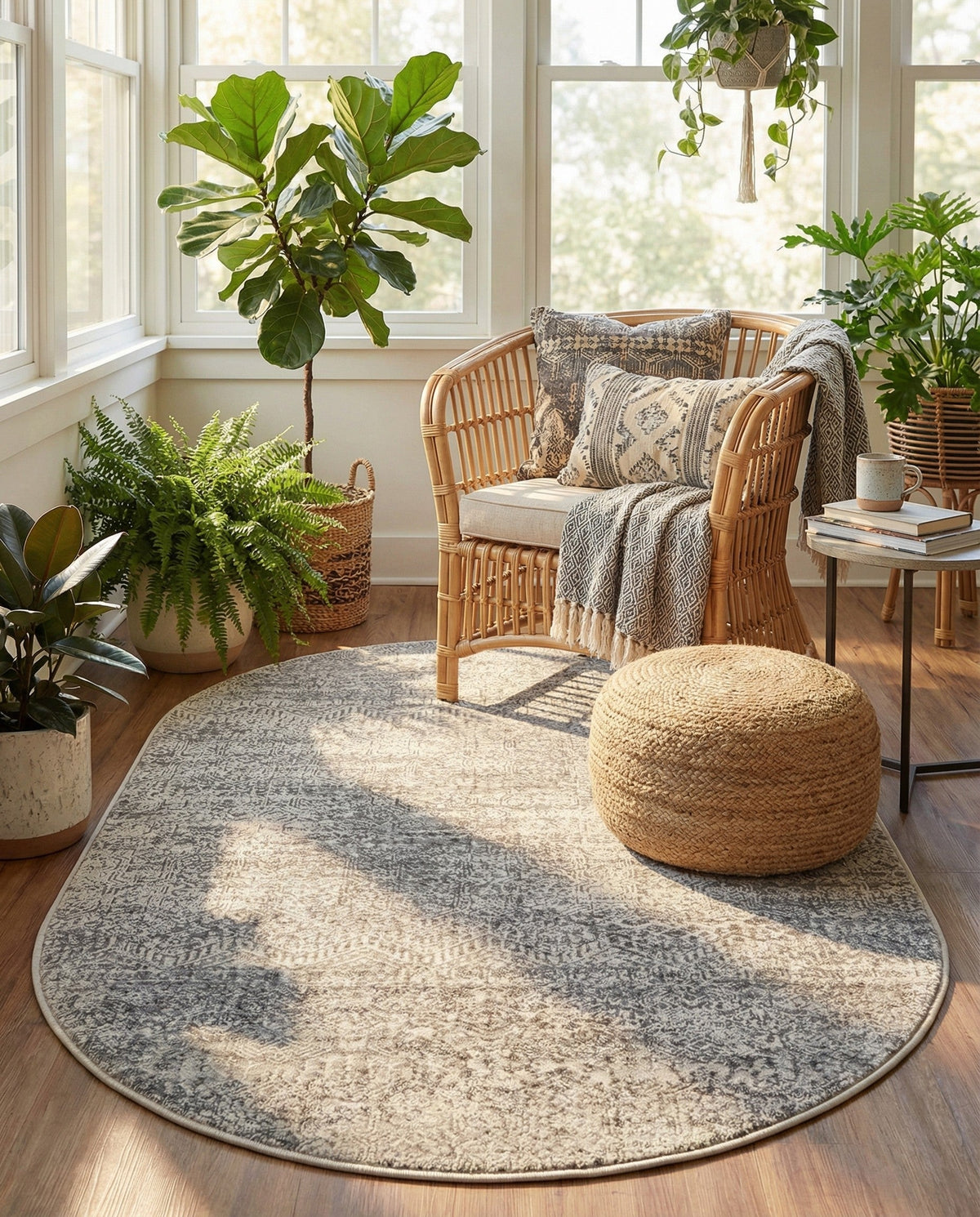 Bloomsbury Elegance Collection Area Rug -  Pimlico Oval Gray  lifestyle 113