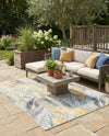 Seaside Blooms Collection Area Rug -  Blossom Rectangle Gray Ivory Yellow  lifestyle 13