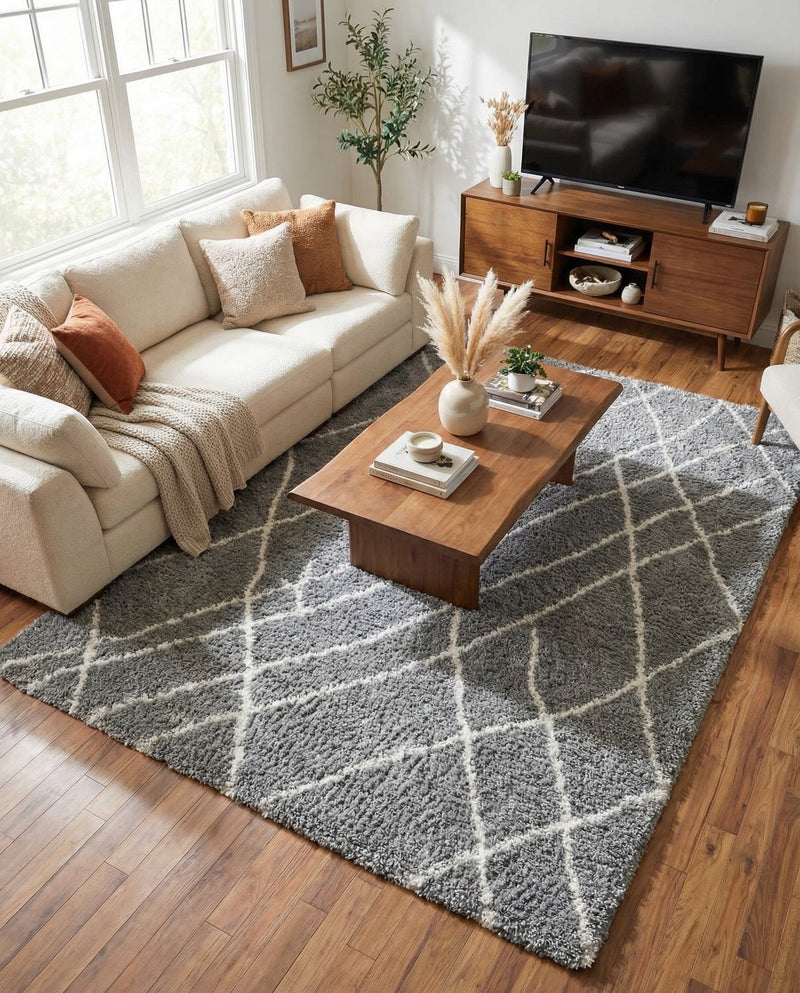 Cozy Haven Shag Collection Area Rug - Serenity (Cloud Gray) Rectangle Cloud Gray  lifestyle 7