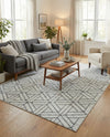 Garden Maze Retreat Collection Area Rug -  Topiarytrail Rectangle White  lifestyle 17