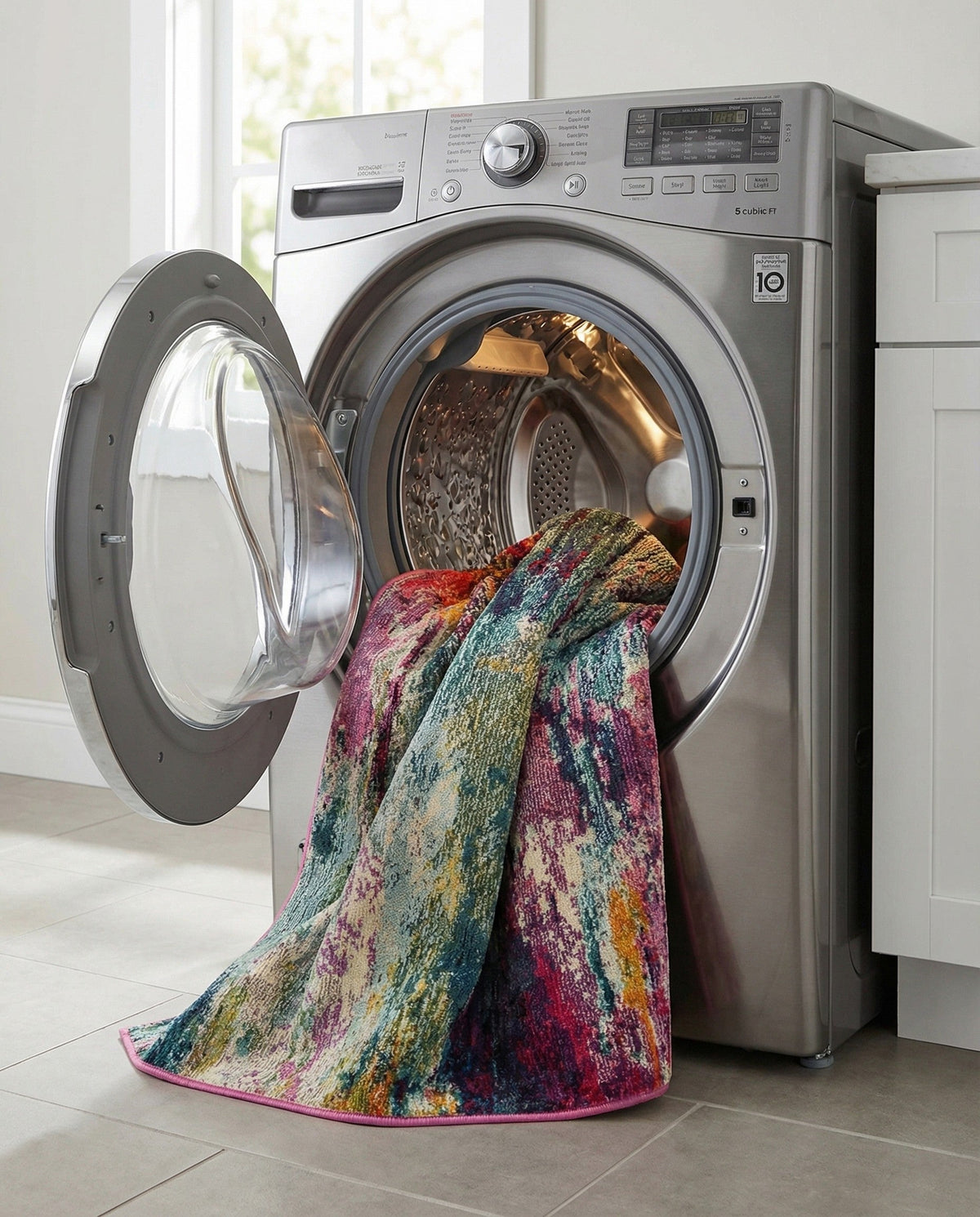 Chromatic Oasis Collection Area Rug -  Oasis Square Multi  lifestyle 102