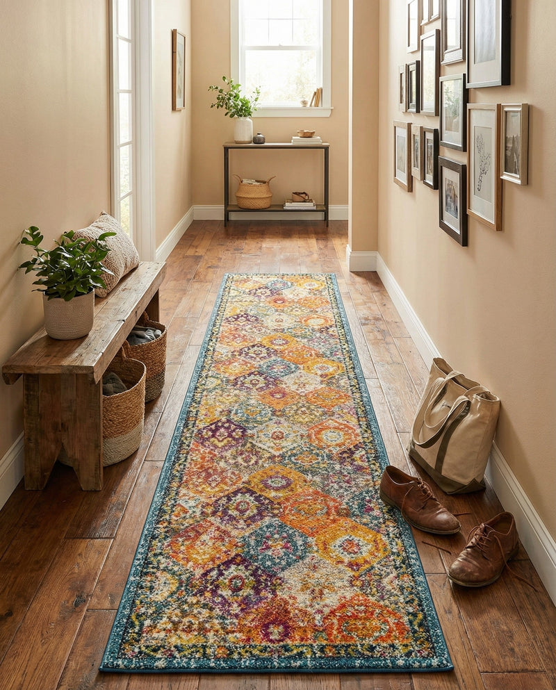 Brighton Terrace Collection Area Rug -  Rottingdean (Multi) Runner Multi  lifestyle 79