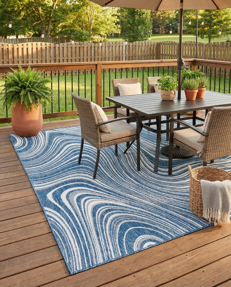 Urban Terrace Collection Area Rug - Soho Rectangle Blue  lifestyle 50
