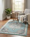 Beverly Grove Collection Area Rug - Melrose (Aqua) Rectangle Aqua  lifestyle 9