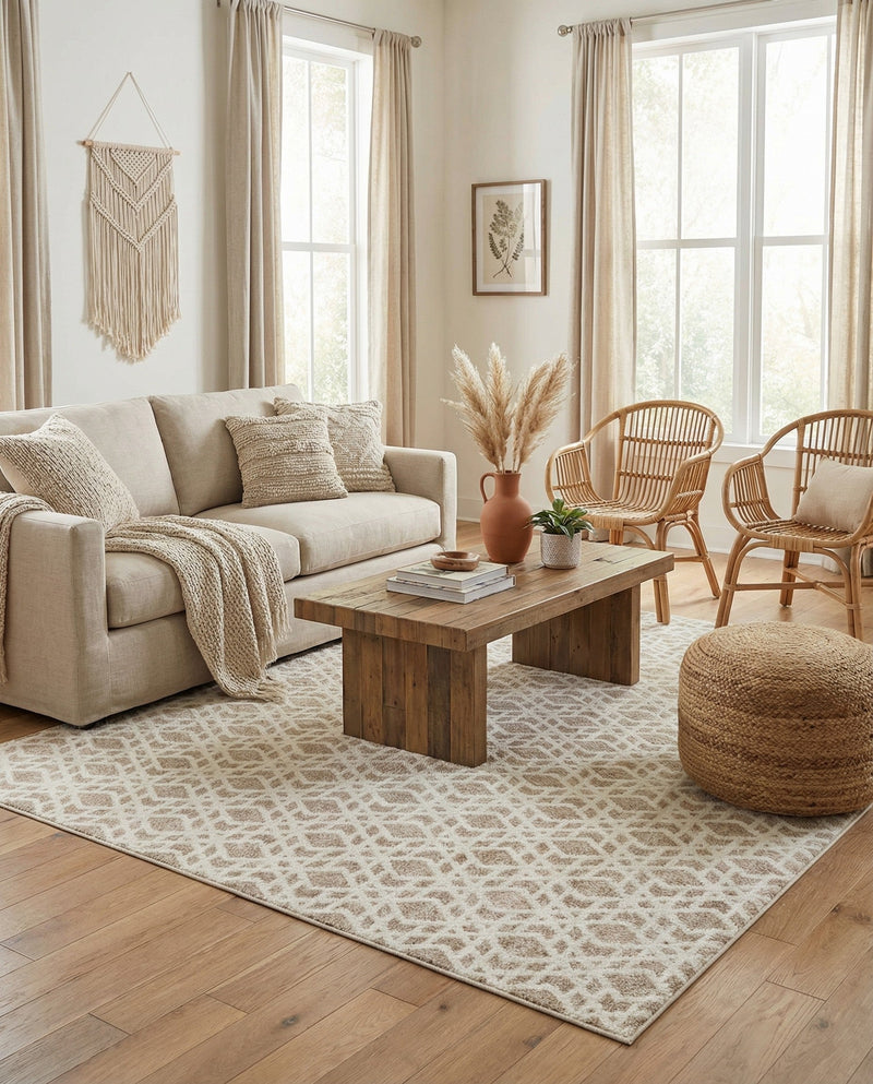 Coastal Haven Collection Area Rug -  Seafarer Square Ivory  lifestyle 48