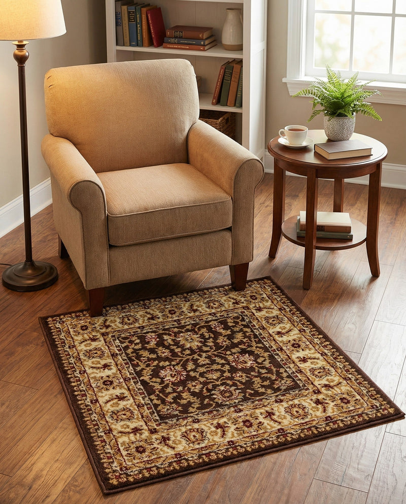 Jaipur Elegance Collection Area Rug -  Nahargarh (Brown) Square Brown  lifestyle 40