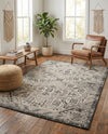 Tribal Terrace Treasures Collection Area Rug - Mayan Marina (Charcoal Gray) Rectangle Charcoal Gray  lifestyle 12