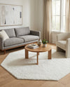Solid Shag Seaside Collection Area Rug - Azure Cove (Snow White) Octagon Snow White  lifestyle 65
