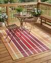 Seaside Stripes Collection Area Rug -  Coral Rectangle Peach and Salmon  lifestyle 30