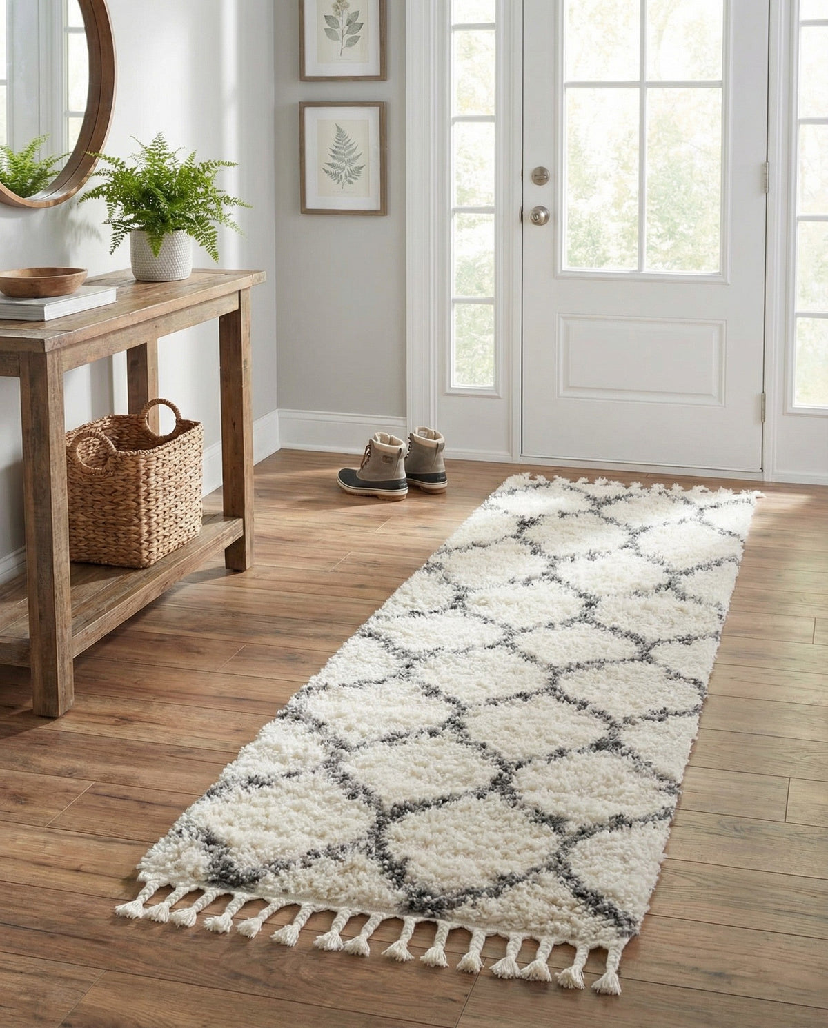 Cozy Cove Shag Collection Area Rug - Marina Runner Ivory  lifestyle 158