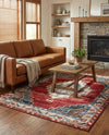 Patio Heritage Collection Area Rug -  Alcove Rectangle Red and Navy Blue  lifestyle 9