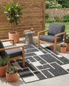 Urban Terrace Collection Area Rug -  Parkside Rectangle Black and White  lifestyle 4