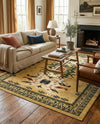 Tabriz Tapestries Collection Area Rug - Azerbaijan (Cream) Rectangle Cream  lifestyle 7