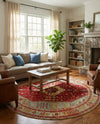 Patio Heritage Collection Area Rug -  Arbor Round Red Green Blue  lifestyle 60