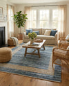 Osian Looms Collection Area Rug - Durham Rectangle Navy Blue  lifestyle 14