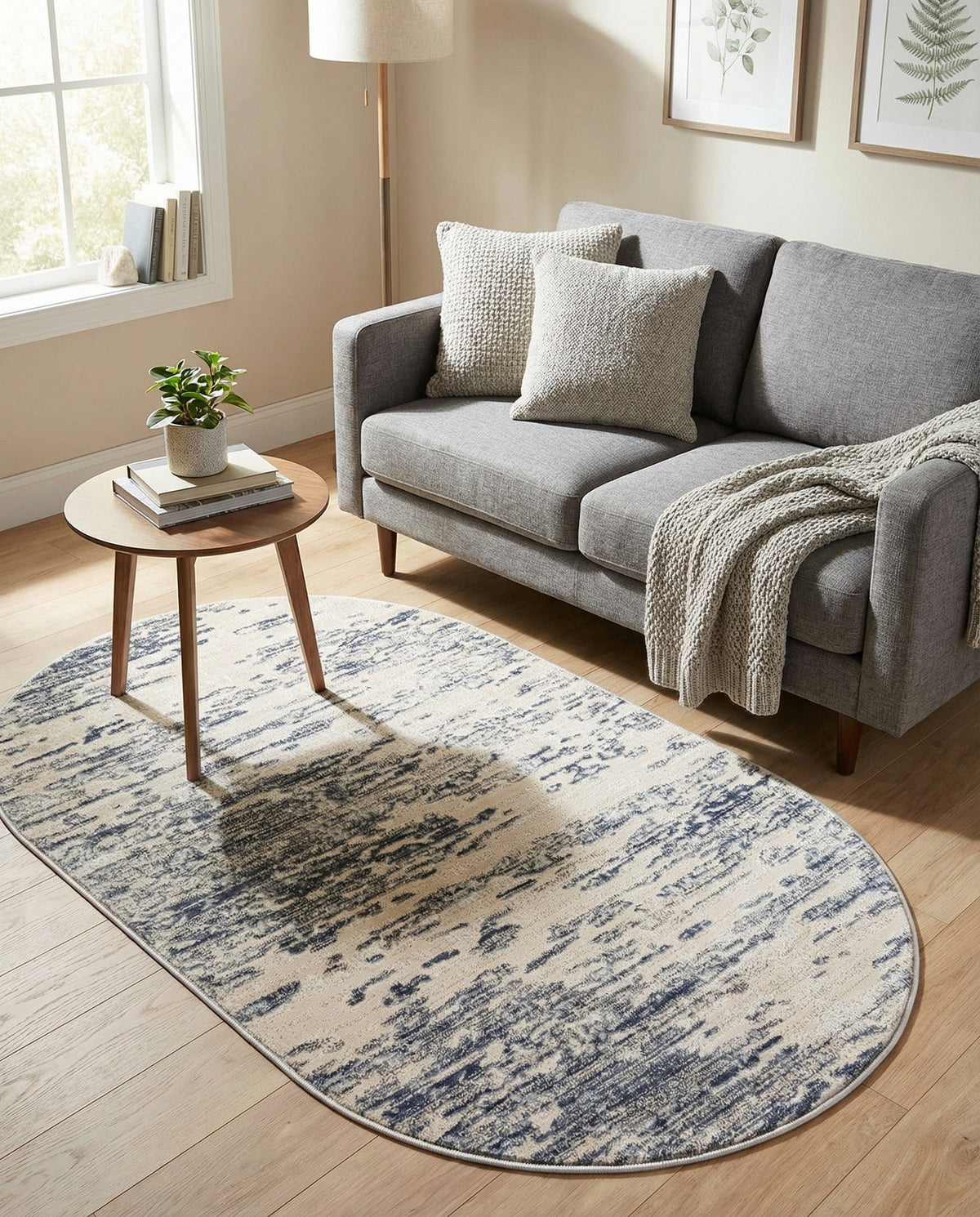 Serenity Sands Collection Area Rug - Dunescape Oval Gray  lifestyle 146
