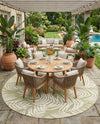 Seaside Blooms Collection Area Rug - Verdure (Green) Round Green  lifestyle 68