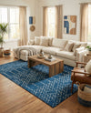 Marrakesh Lattice Collection Area Rug - Casablanca (Navy Blue) Rectangle Navy Blue  lifestyle 9