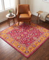 Casablanca Tapestry Collection Area Rug -  Marrakech (Berry Pink) Square Berry Pink  lifestyle 54