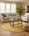 Seaside Haven Rugs Collection Area Rug - Sapphire (Yellow) Octagon Yellow  lifestyle 64