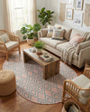 Urban Oasis Rugs Collection Area Rug -  Boulevard (Pink and Aqua) Oval Pink and Aqua  lifestyle 48