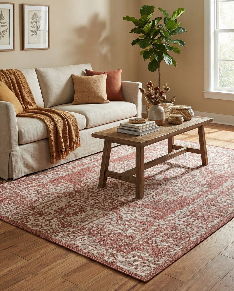 Patio Heritage Collection Area Rug - Savannah (Rust Red) Rectangle Rust Red  lifestyle 11