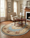 Versailles Elegance Collection Area Rug -  Louveciennes (Light Blue) Oval Light Blue  lifestyle 67