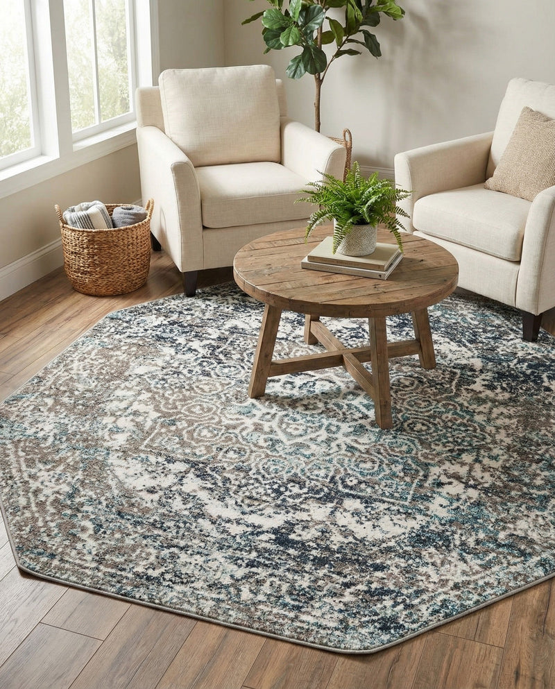 Georgetown Rugs Collection Area Rug - Dupont (Gray) Octagon Gray  lifestyle 73