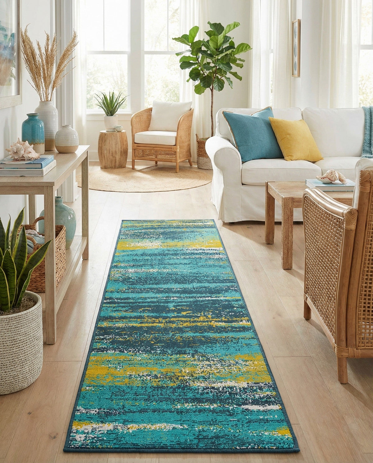 Seaside Haven Rugs Collection Area Rug -  Sandbar Runner Multi.Blue  lifestyle 79