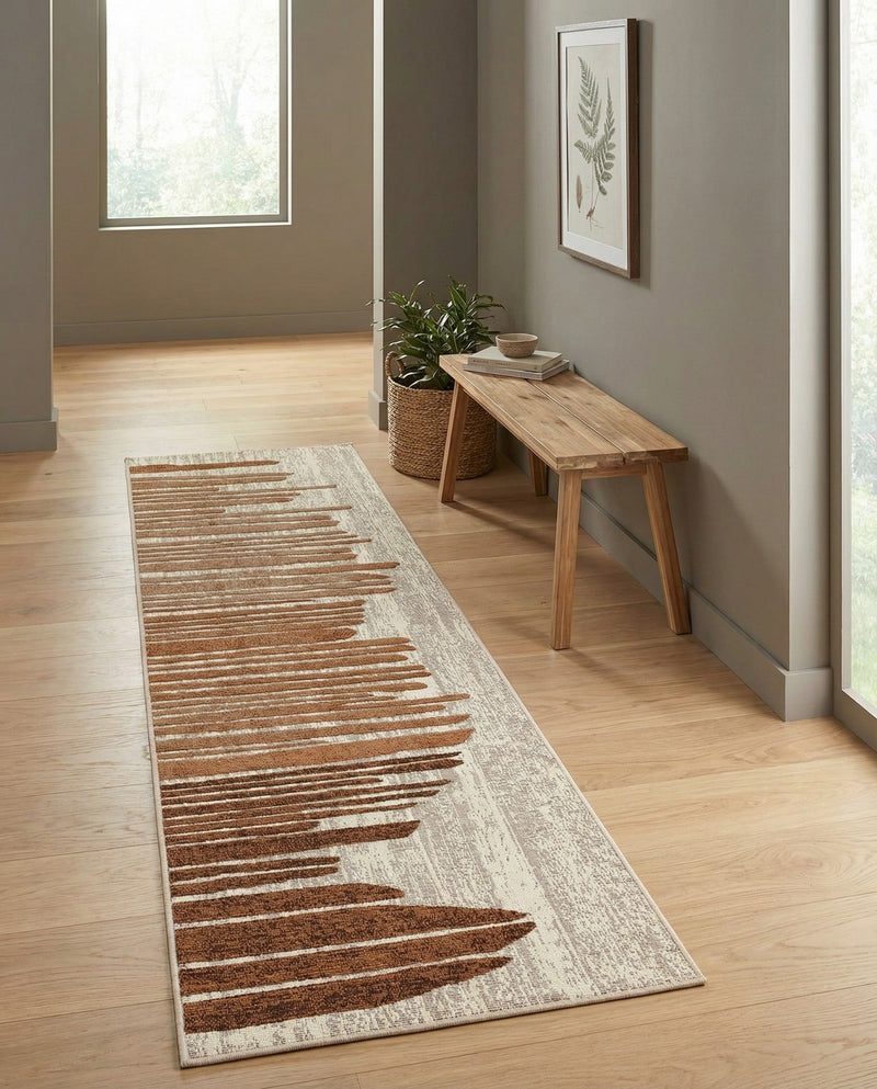 Urban Terrace Collection Area Rug -  Balcony Runner Beige Brown  lifestyle 46