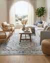Savannah Elegance Collection Area Rug -  Tybee (Aqua Blue) Rectangle Aqua Blue  lifestyle 5