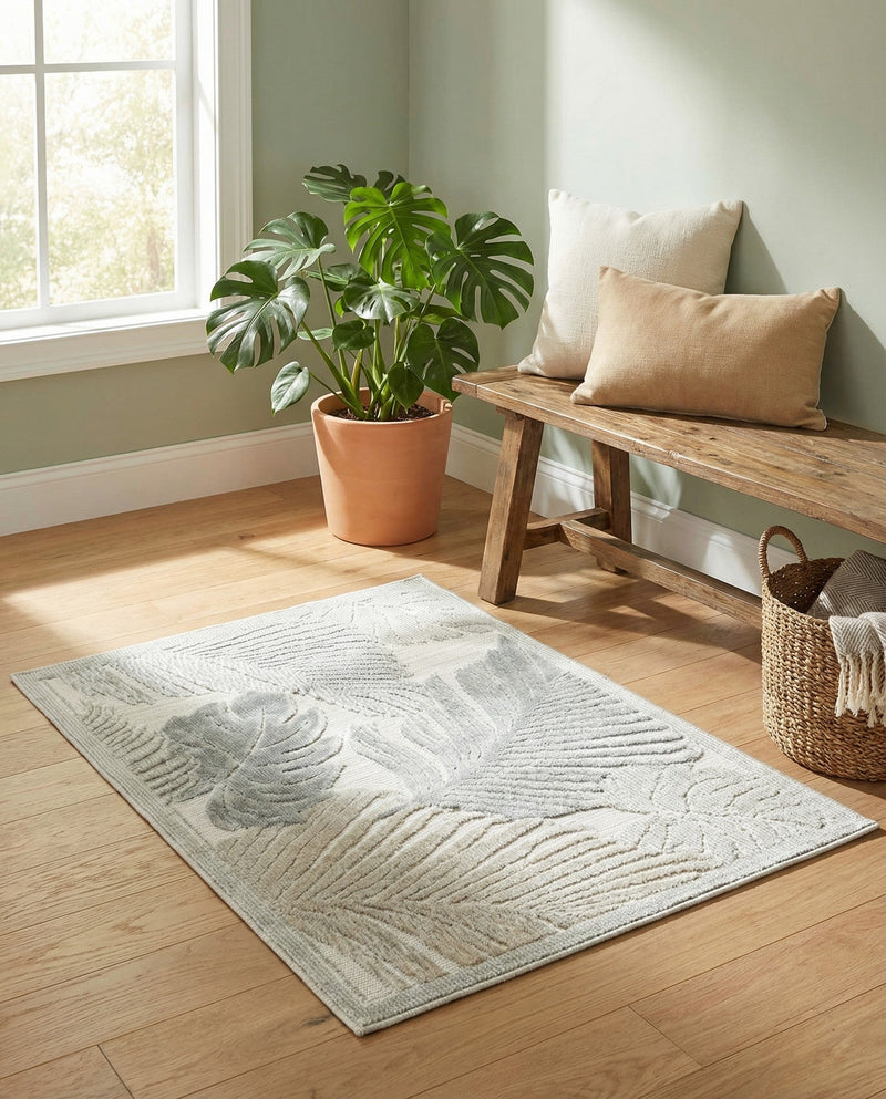 Seaside Blooms Collection Area Rug -  Tranquil Rectangle Gray  lifestyle 5