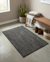 Seaside Serenity Collection Area Rug - Veranda (Black) Rectangle Black  lifestyle 34