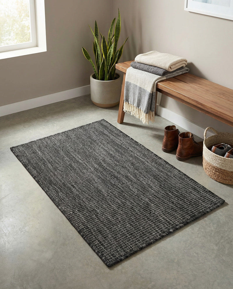 Seaside Serenity Collection Area Rug - Veranda (Black) Rectangle Black  lifestyle 34