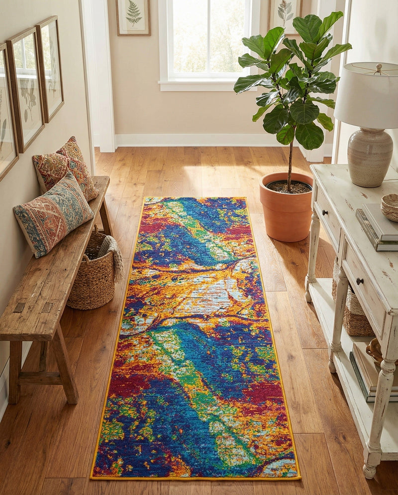 Caribbean Cove Collection Area Rug -  Bequia Runner Multi  lifestyle 42