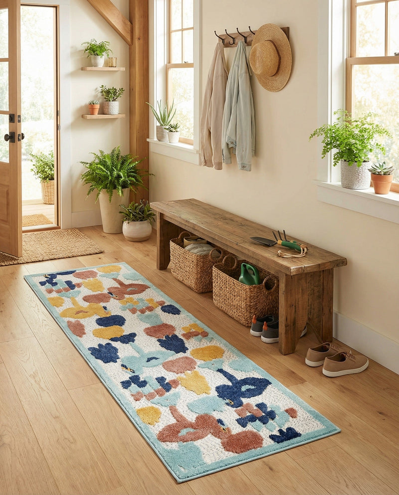 Caribbean Terrace Collection Area Rug -  StLucia Runner White  lifestyle 52