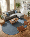 Seaside Serenity Collection Area Rug - Veranda (Blue) Oval Blue  lifestyle 48