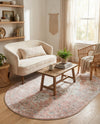 Parisian Elegance Collection Area Rug - Versailles (Rose Pink) Oval Rose Pink  lifestyle 71