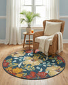 Seaside Haven Rugs Collection Area Rug -  Nautical Round Multi  lifestyle 73