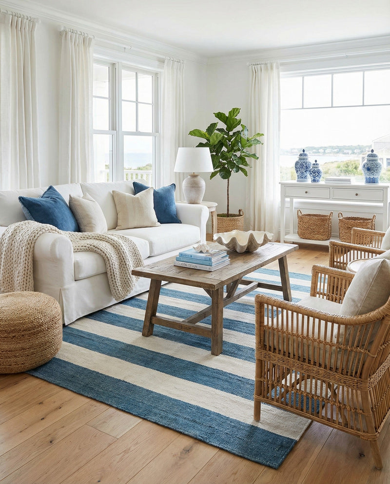 Martha's Vineyard Blueprints Collection Area Rug - Edgartown Rectangle Sky blue  lifestyle 65