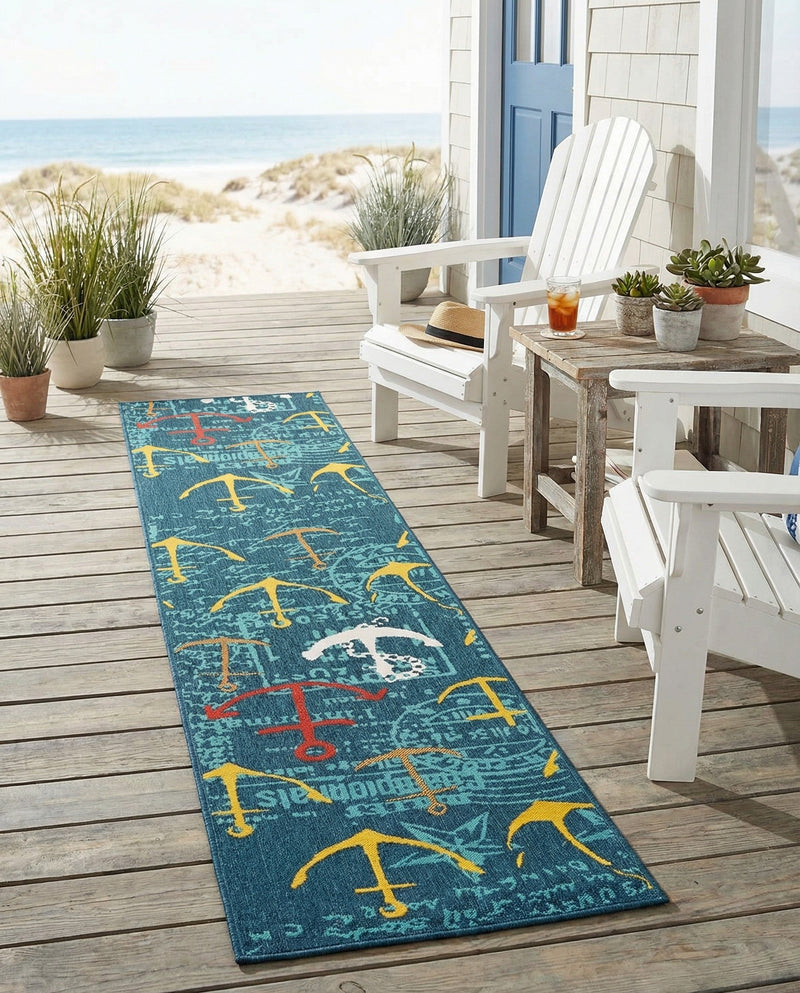 Seaside Haven Rugs Collection Area Rug -  Lighthouse Runner Navy Blue  lifestyle 72