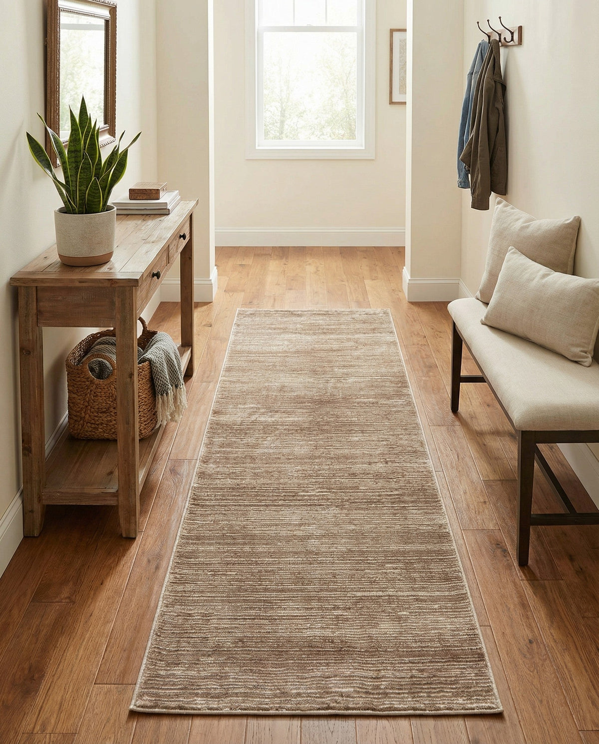Bloomsbury Elegance Collection Area Rug -  Kensington (Beige) Runner Beige  lifestyle 58