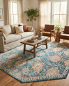 Seville Stripes Collection Area Rug -  Cordoba (Blue) Octagon Blue  lifestyle 64