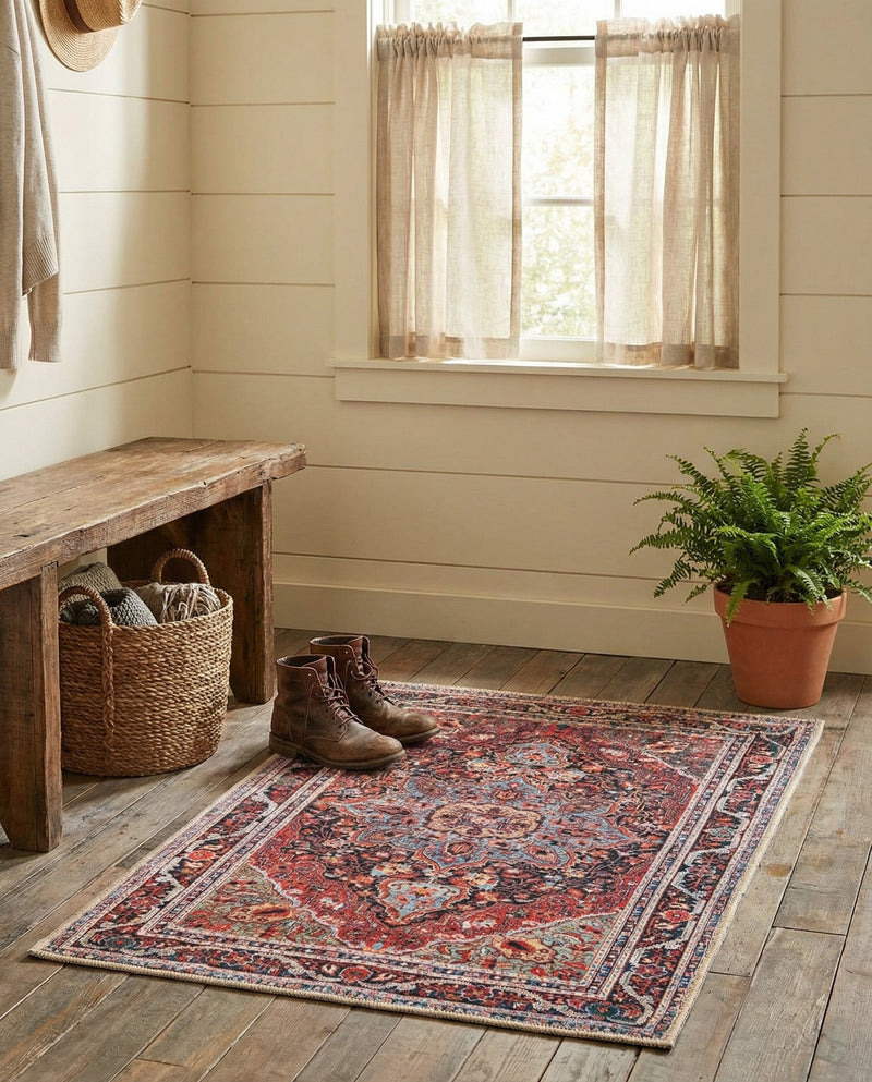 Heritage Elegance Collection Area Rug -  Schonbrunn Rectangle Burgundy  lifestyle 32