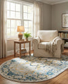 Parisian Elegance Collection Area Rug - Versailles (Gray) Oval Gray  lifestyle 74