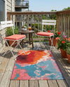 Urban Terrace Collection Area Rug -  Patio Rectangle Gray and Pink  lifestyle 5